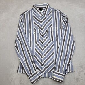 Just Cavalli Top Women 52 Long Sleeve‎ Button Up Dress Collar Shirt Blouse Adult